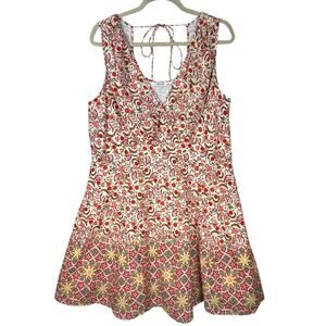 eShakti Fit & Flare Mini Dress Plus Size 1X - 18W Floral Vneck Pockets Summer